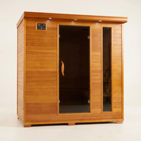 6-Person Cedar Infrared Sauna with 10 Carbon Heaters — Studio Shot