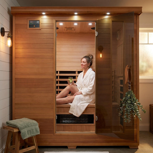 Infrared Sauna Built for Full Family Wellness, Canadian Cedar, 10 Carbon Heaters, Ultra-Low EMF