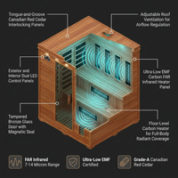 6-Person Cedar Infrared Sauna with 10 Carbon Heaters — How It Works