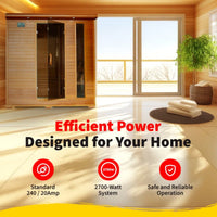 Infrared Sauna Built for Full Family Wellness, Canadian Cedar, 10 Carbon Heaters, Ultra-Low EMF